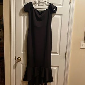 Misguided black midi short sleeve size 10 dress nwt